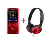 Sony NWZ-E384, 8GB, red + Headset MDR-ZX310