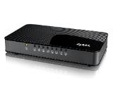ZyXEL GS-108Sv2 8-port 10/100/1000Mbps Gigabit Ethernet switch, 4 QoS ports (2port "High", 2ports "Middle"), 802.3az (Green), desktop, plastic housing