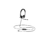 Logitech USB Headset H650e Stereo, Flexible Mic, In-line Controls, Echo Cancellation, Noise-cancelling, USB