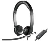 Logitech USB Headset H650e Stereo, Flexible Mic, In-line Controls, Echo Cancellation, Noise-cancelling, USB