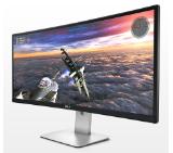 Dell U3415W, 34" Curved LED, IPS Panel Anti-Glare, UltraSharp, 5ms, 2000000:1 DCR, 300 cd/m2, 3440x1440, Speakers, HDMI, MHL, DisplayPort, USB3.0 Hi-Speed Hub, Height Adjustable, Pivot, Swivel, Black