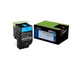 Lexmark 80C2SC0 CX310, 410, 510 Cyan Return Programme 2K Toner Cartridge