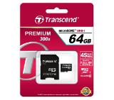 Transcend 64GB micro SDXC UHS-I, 300x (with adapter, Class 10)