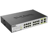 D-Link 16-Port PoE Fast Ethernet Unmanaged Switch, with 2 1000Base-T/SFP Combo Ports