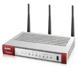 ZyXEL USG20W-VPN Firewall, 802.11ac/n Wireless (3x3/80MHz), 10x VPN (IPSec/L2TP), up to 15 SSL (5 included), 1x WAN, 1x SFP, 4x LAN/DMZ, 1x USB port, Optional: Content Filtering, Antispam (licenses)