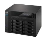 Asustor AS6208T, 8-Bay NAS, Intel Celeron 1.6GHz Quad-Core (up to 2.24 GHz), 2GB DDR3, GbE x 4, HDMI, SPDIF, USB 3.0 & SATA, LCD Panel, WoL, System Sleep Mode, with lockable tray