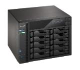 Asustor AS7010T, 10-Bay NAS, Intel Core i3 4330 3.5 GHz Dual-Core, 2GB DDR3 (max. 16GB), 10x 2.5" / 3.5" SATAII / SATAIII or SSD, GbE x 2, HDMI, SPDIF, PCI-E (10GbE ready), USB 3.0 & SATA, LCD Panel, WoL, System Sleep Mode, 24 Ch. IP Cam(4 license incl.)
