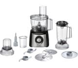 Bosch MCM3501M, Food processor, MultiTalent 3, 800 W, add. Mixer attachment, Chopper, Grinder, Dough Tool, Black, Brushed stainless steel