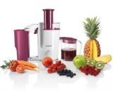 Bosch MES25C0,Centrifugal juicer 700 W, 2 speeds, 2 lt pulp container, 1.25 ltr juice container & foam separator, XL feeding tube (73 mm), ceramic knife, s/s sieve, plastic body, die-cast aluminum clamps, juice outlet with drip-stop and made of stainless