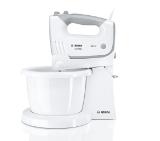 Bosch MFQ36460, Hand mixer, 450 W, White, includes bowl and stand