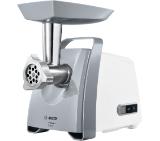 Bosch MFW45020, Meat mincer, ProPower, 500 W - 1600W, Discs: 3,8 / 8 mm, Sausage attachment, Kebbe attachment, Out: 2.7kg/min, White