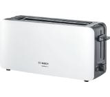 Bosch TAT6A001, Long slot toaster Toaster, ComfortLine, 915-1090 W, Auto power off, Defrost and warm setting, Lifting high, White