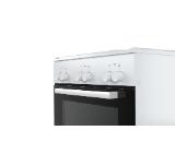 Bosch HSA720120, Cooker 3D HotAir, 4 enamelled top plates, 8 features, white