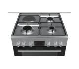 Bosch HGD74D250E, Cooker - gas and electricity 3D HotAir, 3 gas +1 plate, display, 8 features, inox
