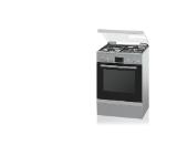 Bosch HGD74D250E, Cooker - gas and electricity 3D HotAir, 3 gas +1 plate, display, 8 features, inox