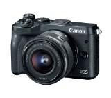 Canon EOS M6, black + EF-M 15-45mm f/3.5-6.3 IS STM + EF-M 55-200mm f/4.5-6.3 IS STM
