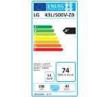 LG 43LJ500V, 43" LED Full HD TV, 1920x1080, DVB-T2/C/S2, 200 PMI, USB, HDMI, CI, 2 Pole Stand, Black