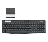 Logitech K375s Multi-Device Wireless Keyboard and Stand Combo, Graphite/Offwhite