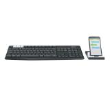 Logitech K375s Multi-Device Wireless Keyboard and Stand Combo, Graphite/Offwhite
