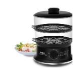 Tefal VC140131, Convenient Series Steam Cooker, 900 W, 2 levels, 3 bowls, 1 for cooking rice, volume of baskets: 2.9l/3.1, total volume: 6l, Removable grids, black