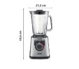 Tefal BL811D38, Mastermix Premium Blender, 1200 W, Thermo jug of impact glass, Total capacity: 2l, Speed control button, 6 removable blades, 3 programs, stainless steel