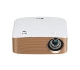 LG PH150G Portable MiniBeam Projector, Built-in type to 2.5 hour battery life,RGB LED, LCoS , HD (1280x720), 100 000:1, 130 ANSI Lumens, HDMI (MHL), WiDi, USB-A, Speaker, White