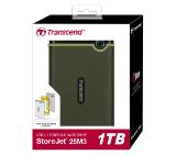 Transcend 1TB, 2.5" Portable HDD, StoreJet M3, Military Green, Slim