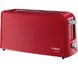 Bosch TAT3A004, Plastic toaster CompactClass, 825-980 W, For 1 long or 2 small slices of toast, red/light gray