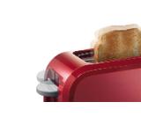 Bosch TAT3A004, Plastic toaster CompactClass, 825-980 W, For 1 long or 2 small slices of toast, red/light gray
