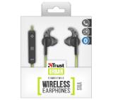 TRUST Sila Bluetooth Wireless Earphones - black/lime