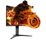 AOC Gaming C24G1, 23.6" Wide Curved MVA LED, 1 ms, 3000:1, 50M:1 DCR, 250 cd/m2, 1920x1080@144Hz, FreeSync, FlickerFree, Low Blue Light, Heigh Adjust, D-Sub, HDMI, DP, Headphone Out, Black/Red