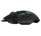 Logitech G502 Mouse, Lightsync RGB, HERO 25K DPI Sensor, 400 IPS, 5x3.6g Optional Weights, 11 Programmable Buttons, 114g, Black