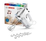 Bosch MFQ25200, Hand mixer, 500 W, 4 speed settings, additional pulse/turbo setting, white/silver