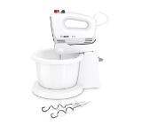Bosch MFQ2600G, Hand mixer, 375 W, Stand with automatic rotating bowl, 4 speed settings, additional pulse/turbo setting, white