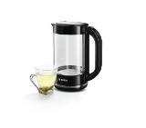 Bosch TWK70B03, Glass kettle, 2000-2400 W, 1.7 l capacity, automatic switch off, glass/black