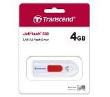 Transcend 4GB, USB2.0, Pen Drive, Capless, White