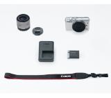 Canon EOS M100, white + EF-M 15-45mm f/3.5-6.3 IS STM + Canon battery pack LP-E12 for EOS-M