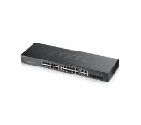 ZyXEL GS1920-24v2, 28 Port Smart Managed Switch 24x Gigabit Copper and 4x Gigabit dual pers., hybird mode, standalone or NebulaFlex Cloud