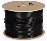 HikVision Coaxial cable RG59, Conductor 0.81 mm OFC, Braid 95%, CCA, PVC Jacket, diameter 6.1 mm, Impedance 75ohms, 200m, Black