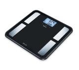 Beurer BF 850 diagnostic bathroom scale in black; Extra-large standing surface; Weight, body fat, body water, muscle percentage, bone mass, AMR/BMR calorie display; Bluetooth; 180 kg / 100 g