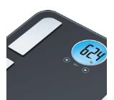 Beurer BF 195 diagnostic bathroom scale; round LCD display; Weight, body fat, body water, muscle percentage, bone mass, AMR calorie display; 180 kg