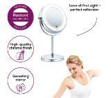 Beurer BS 55 Illuminated mirror, touch sensor, 18 LED light, 7 x zoom, 2 swivering mirrors, 13 cm