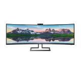 Philips 499P9H, 49" 32:9 Super Wide Curved 1800R VA LED, 5120x1440@60Hz, HDR 400, 5ms, 3000:1, 80M:1 DCR, 450 cd/m2, Web cam,Tilt, Swivel, Heigh Adjust, HDMI, DP, Headphone Out, Speakers, USB-C/USB 3.1, RJ45, Black