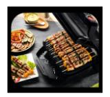 Tefal GC714834, Optigrill+ Black Snacking, 600cm2 cooking surface, snacking tray, automatic cooking sensor, 6 automatic programs, 4 adjustable temp., cooking level indicator, non-stick die-cast alum. Plates