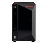 Asustor AS5202T,2-Bay NAS,Intel Celeron J4005 Dual-Core 2.0 GHz (burst up 2.7 GHz),2GB SO-DIMM DDR4 (Max. 8GB),2 x2.5 GbE, 4 x 2.5"/3.5" SATA3 HDD or SSD,2,USB 3.2 Gen 1 Type A x 3, WOW (Wake on WAN), WOL, System Sleep Mode, AES-NI hardware encryption