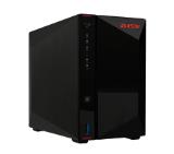 Asustor AS5202T, 2-Bay NAS, Intel Celeron J4005 Dual-Core 2.0 GHz (burst up 2.7 GHz), 2GB SO-DIMM DDR4 (Max. 8GB), 2x 2.5 GbE, 2x 2.5"/3.5" SATA3 HDD or SSD, 3x USB 3.2 Gen 1 Type A, WOW (Wake on WAN), WOL, System Sleep Mode, AES-NI hardware encryption