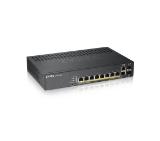 ZyXEL GS1920-8HPv2, 10 Port Smart Managed Switch 8x Gigabit Copper and 2x Gigabit dual pers., hybrid mode, standalone or NebulaFlex Cloud, 130 Watt PoE, fanless