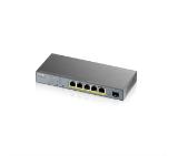 ZyXEL GS1350-6HP, 6 Port managed CCTV PoE switch, long range, 60W, 802.3BT