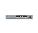 ZyXEL GS1350-6HP, 6 Port managed CCTV PoE switch, long range, 60W, 802.3BT