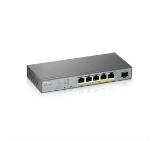 ZyXEL GS1350-6HP, 6 Port managed CCTV PoE switch, long range, 60W, 802.3BT